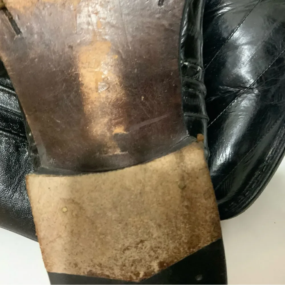 Belvedere Studio Men’s Boots Genuine Eel Skin Black Western Zip Size 13